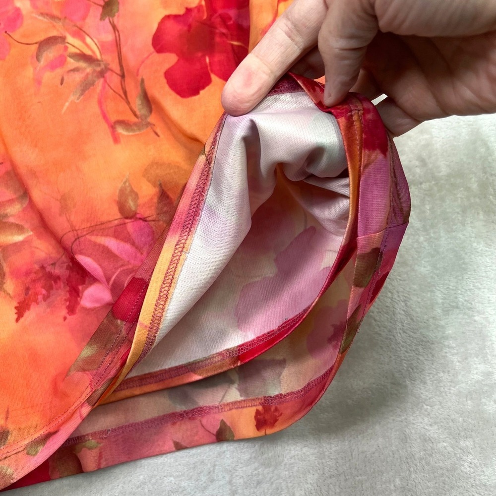 Vintage Studio Y Floral Watercolor Sheer Slip Skirt L Y2K Phoebe Artsy Fairy - Picture 4 of 12